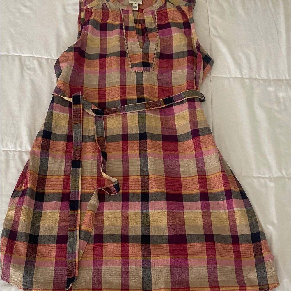 St. John's Bay Multicolor Plaid Sleeveless Dress